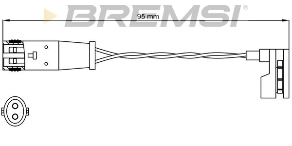 Конт. попер. сигналу, знос гальм. накл., Bremsi WI0627