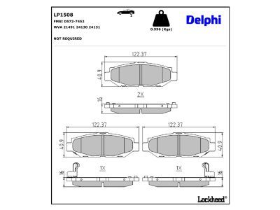DELPHI LP1508 - Brake Pad Set, disc brake
