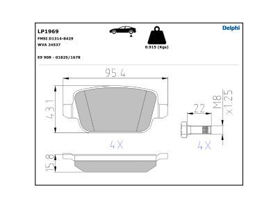 DELPHI LP1969 Brake Pad Set, disc brake