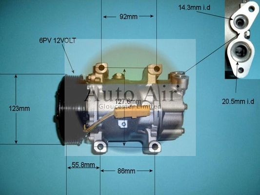 Auto Air Gloucester 14-7482P Compressor, air conditioning
