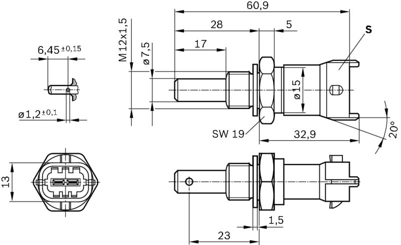 BOSCH 0 281 002 704 Sensor, coolant temperature