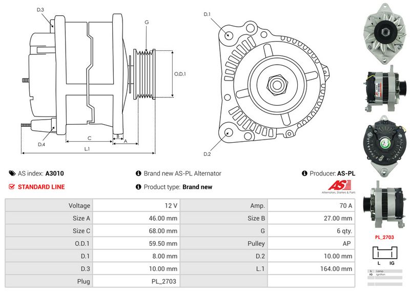 AS-PL A3010 Alternator