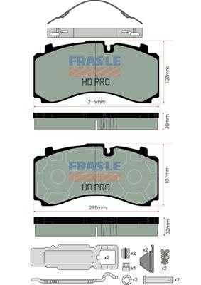 desky brzdové SAF SBS 2220, K0-22,5" - premium (nelze zaměnit se SCHMITZ ST7) PD/223-N-K025-HD