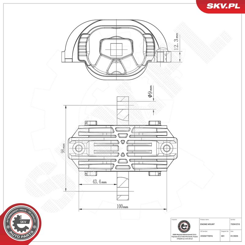 ESEN SKV 75SKV210 Mounting, engine