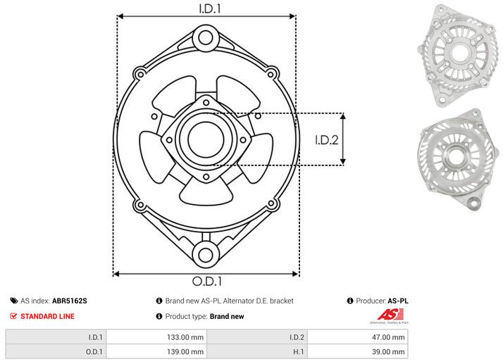 Kaitsekate, generaator, AS-PL ABR5162S