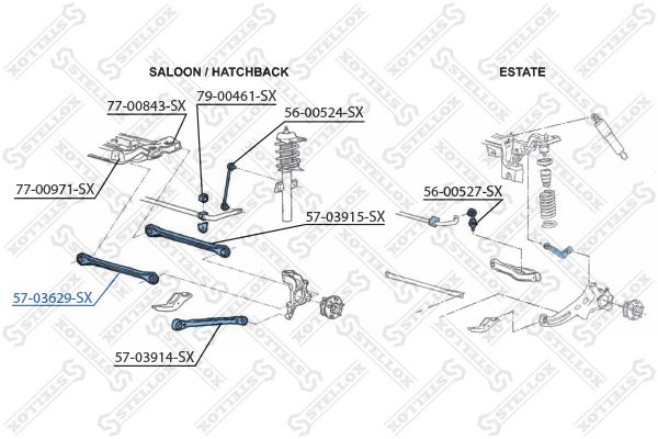 STELLOX 57-03629-SX Control/Trailing Arm, wheel suspension