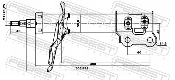 FEBEST 12110-001FR Shock Absorber