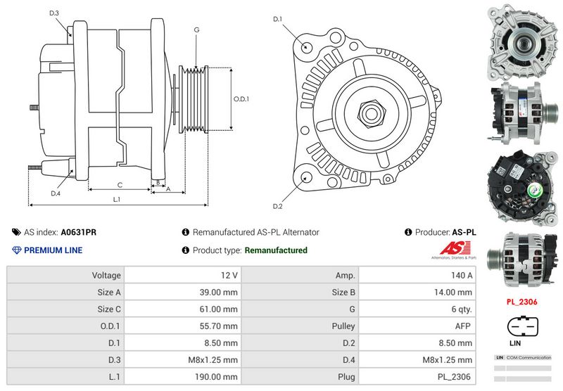 AS-PL A0631PR Alternator