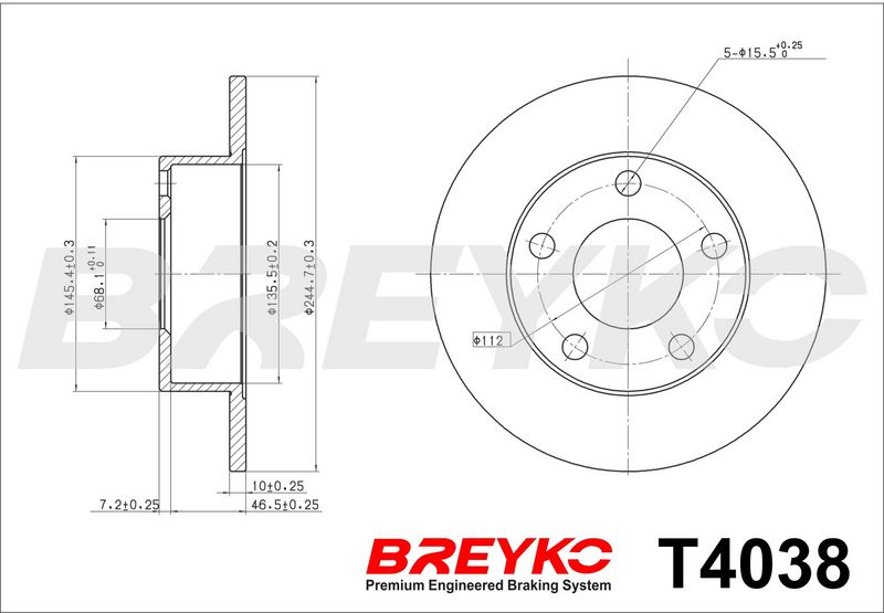 DAVID VASCO T4038 Brake Disc