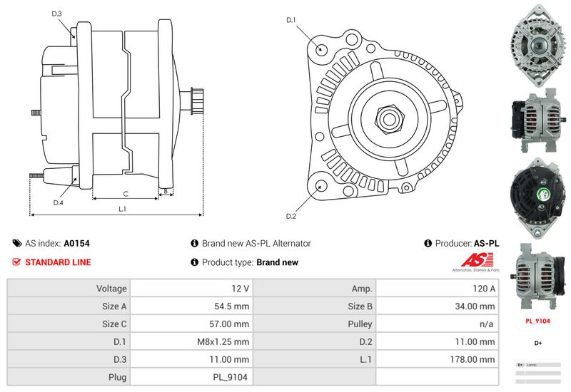 AS-PL A0154 Alternator