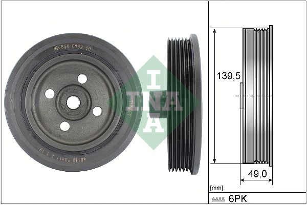 Schaeffler INA Szíjtárcsa, főtengely 544 0139 10