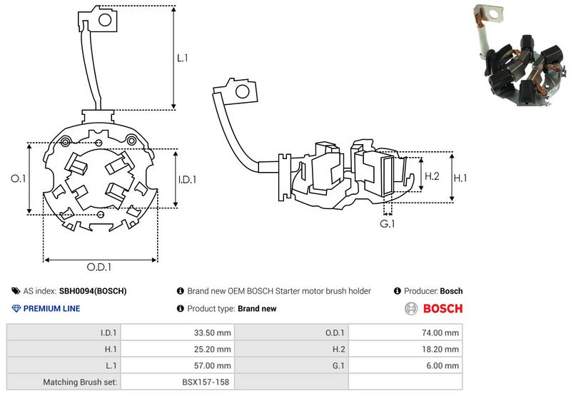 AS-PL SBH0094(BOSCH) Holder, carbon brushes