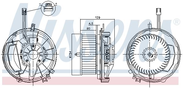 NISSENS Volkswagen Вентилятор салона Audi A3, Q2/3, Golf VII, Passat, Tiguan, Touran, Skoda Karoq, Kodiaq, Octavia III,