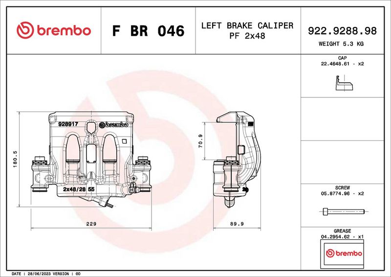 BREMBO FBR046 Brake Caliper