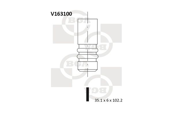 Клапан впуску. ASTRA G/VECTRA/SAAB 9-3 2.0/2.2i 00-