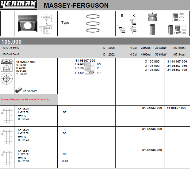 YENMAK Piston 31-04467-000