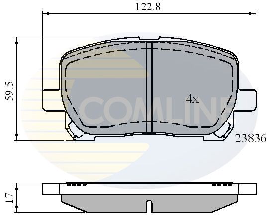 Комплект гальмівних накладок, дискове гальмо, Comline CBP01132