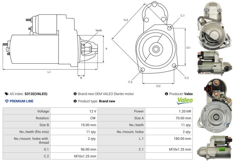 AS-PL S3132(VALEO) Starter