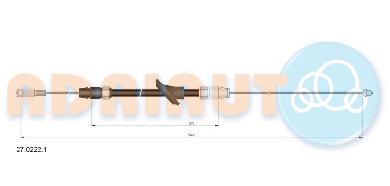 Тросовий привод, стоянкове гальмо, Adriauto 27.0222.1