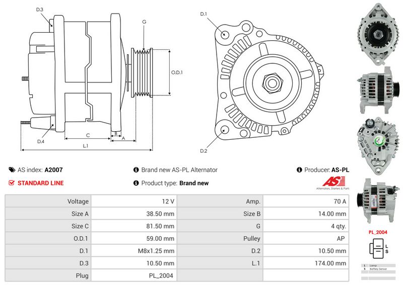 AS-PL A2007 Alternator