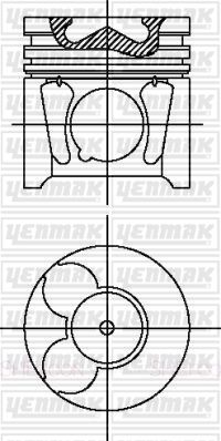 YENMAK Поршень з кільцями та пальцем розмір відп. 85.00/STD CITROEN Jumper/Berlingo 2.0HDI 99- RHR DW10BTED4 FORD Kuga/Foc