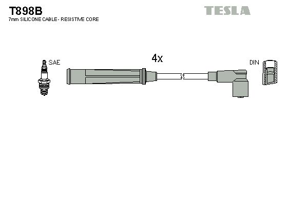 Комплект проводів високої напруги, Tesla T898B