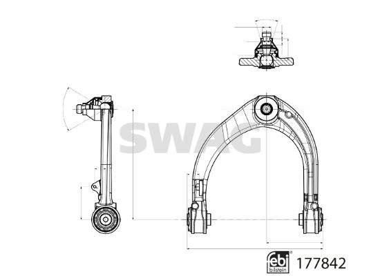 SWAG 33 10 4328 Control/Trailing Arm, wheel suspension