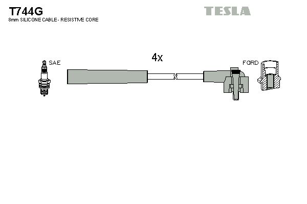 Комплект проводів високої напруги, Tesla T744G