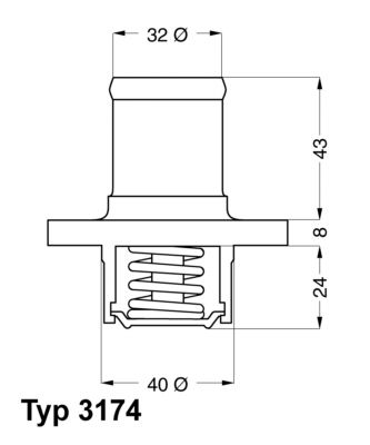 BorgWarner (Wahler) termosztát, hűtőfolyadék 3174.89D