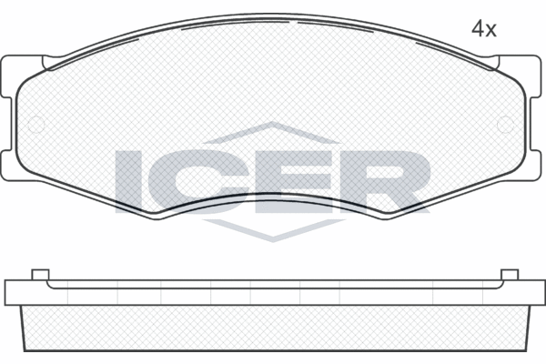 Комплект гальмівних накладок, дискове гальмо, Icer 140526087