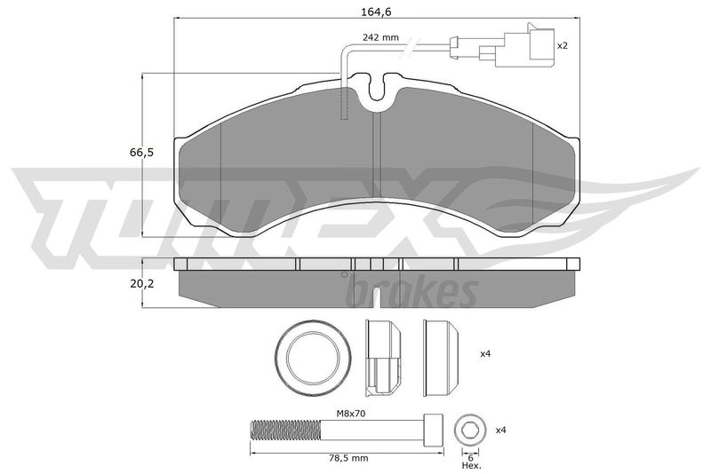 TOMEX Brakes TX 11-112 Комплект гальмівних накладок, дискове гальмо