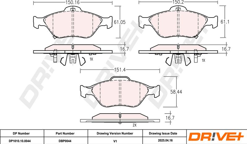 Set placute frana,frana disc DP1010.10.0044 Dr!ve+