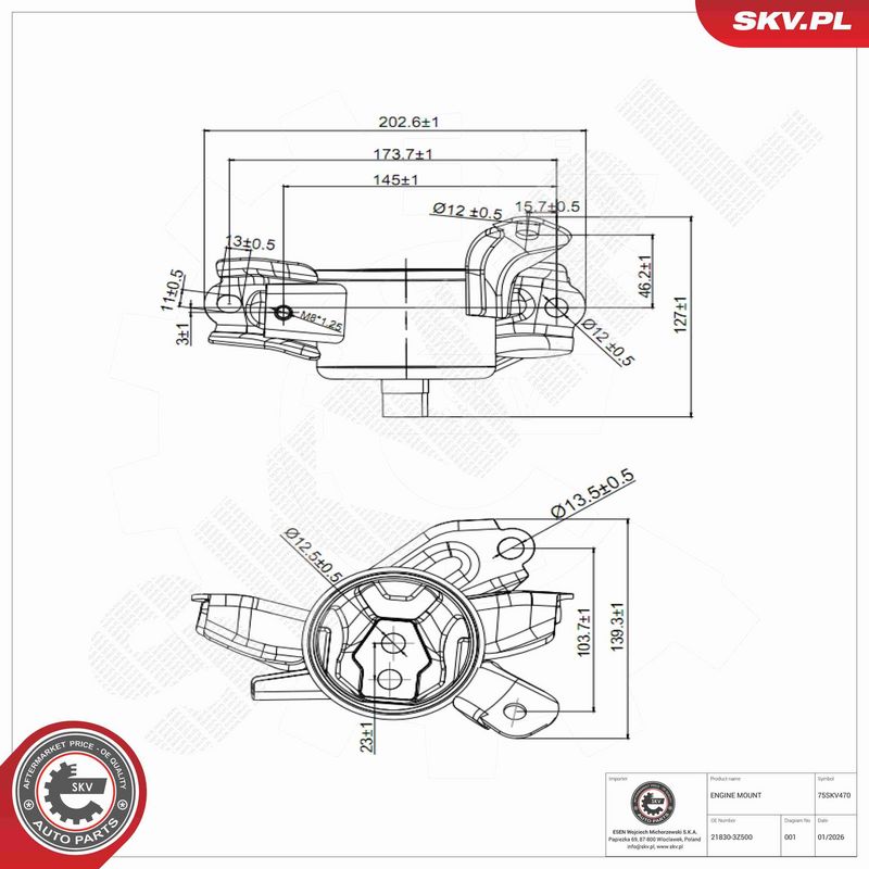 ESEN SKV 75SKV470 Mounting, engine