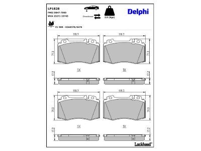 DELPHI LP1828 Brake Pad Set, disc brake