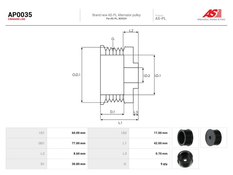 Rihmaratas, generaator, AS-PL AP0035