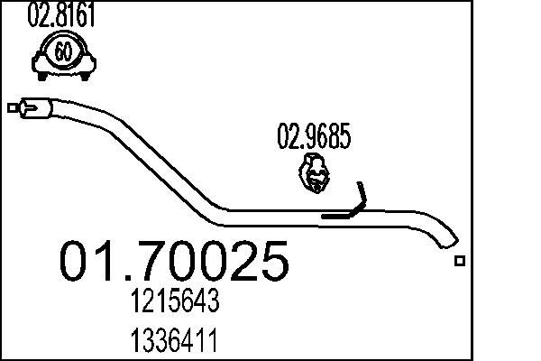 Вихлопна труба, Mts 01.70025