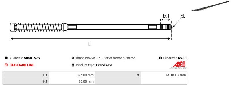 AS-PL SRS0157S Repair Kit, starter