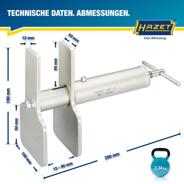 HAZET 4971-4 Turn/Reset Tool Set, brake caliper piston