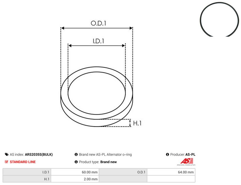 AS-PL ARS2035S(BULK) Repair Set, alternator