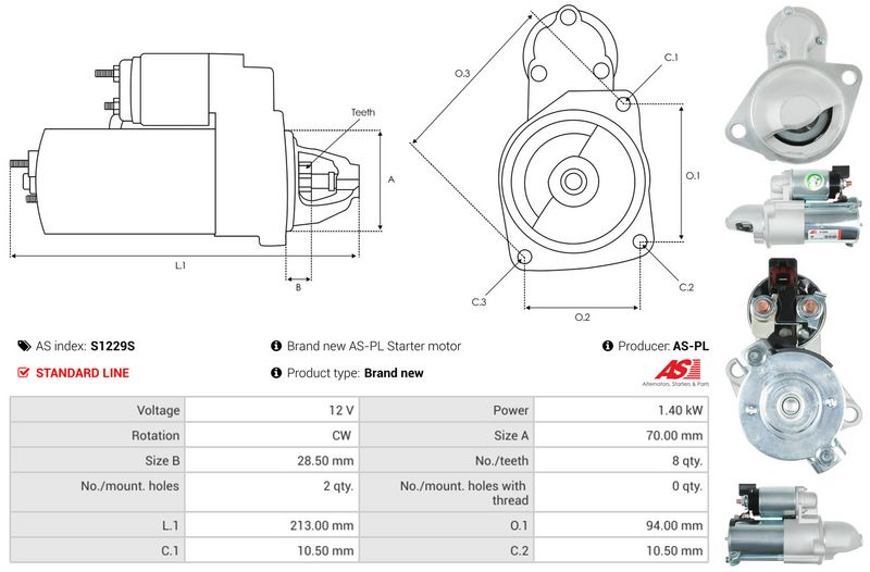 Starter, AS-PL S1229S