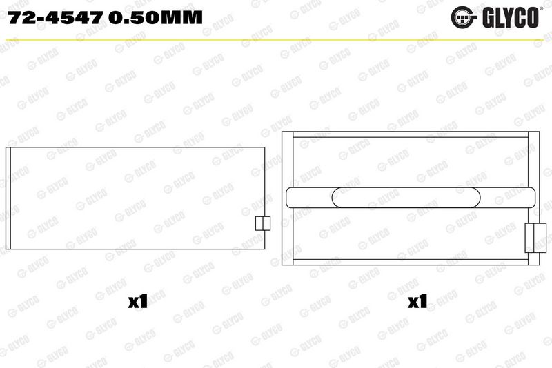 Product Kloķvārpstas gultnis GLYCO 72-4547 0.50MM Image