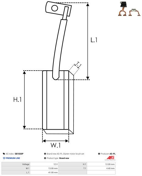 AS-PL SB1020P Carbon Brush, alternator