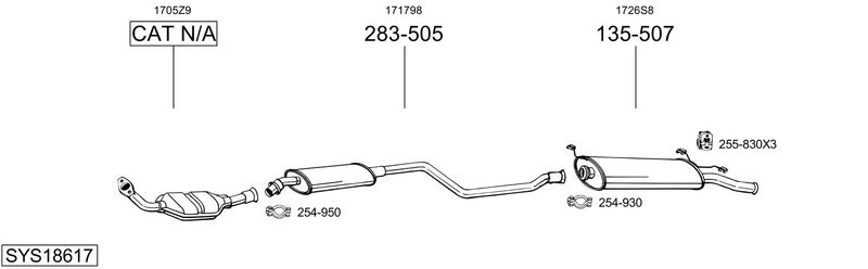 BOSAL kipufogórendszer SYS18617