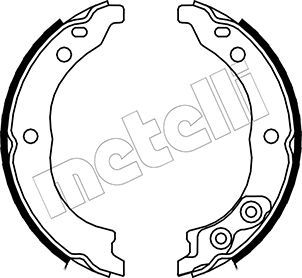 Комплект гальмівних колодок, стоянкове гальмо, Metelli 530089