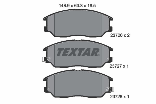 Комплект гальмівних накладок, дискове гальмо, Textar 2372601