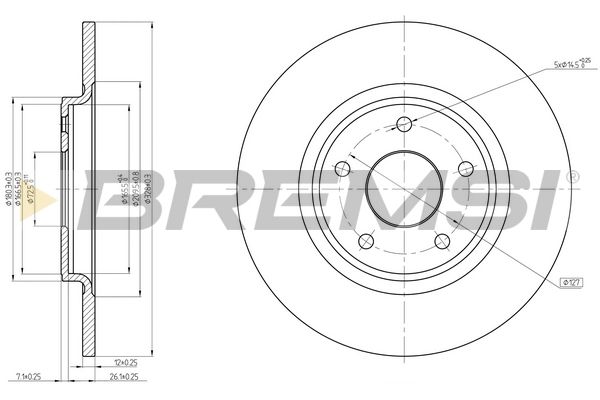 Тормозной диск зад. Fiat Freemont/Dodge Journey 11-