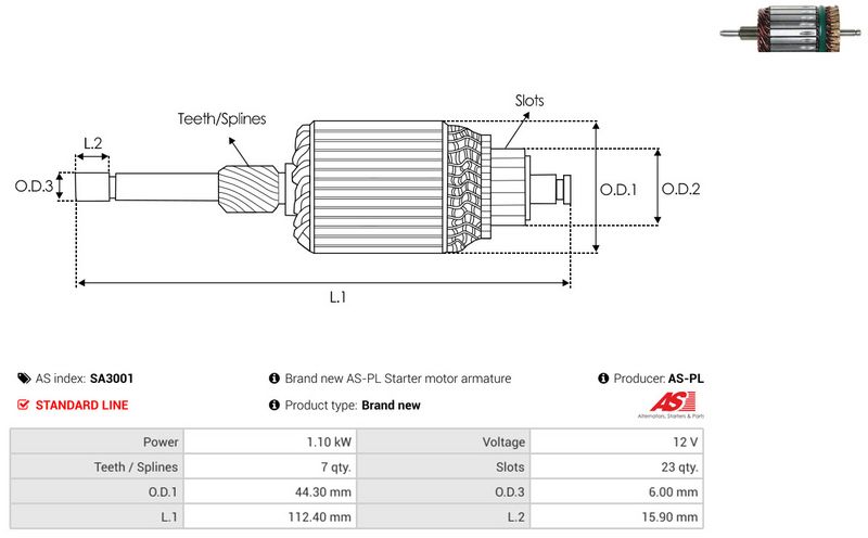 Ankur, starter, AS-PL SA3001