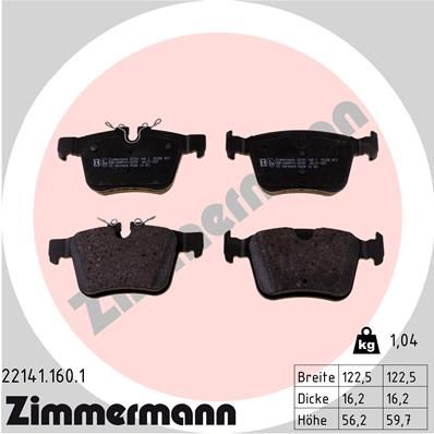 Колодки тормозные ZIMMERMANN 221411601