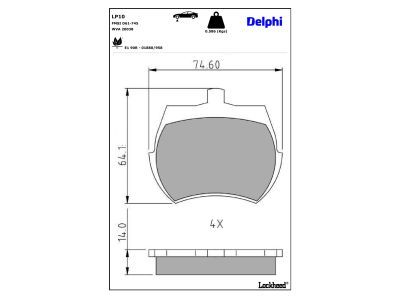 DELPHI LP10 - Brake Pad Set, disc brake