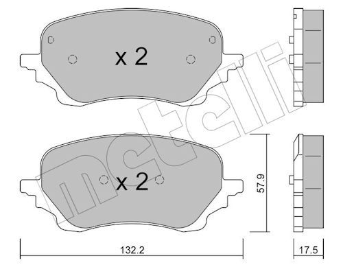 METELLI 22-1247-0 Комплект гальмівних накладок, дискове гальмо